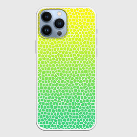 Чехол для iPhone 13 Pro Max с принтом Витражная мозаика в городе Новоалтайск,  |  | витраж | градиент | зеленое стекло | зеленый | зеленый радуга | зеленый сети | лимон | мозаика | радуга | светло зеленый | соты | яркий