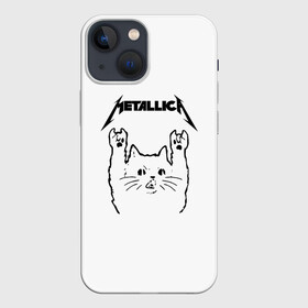 Чехол для iPhone 13 mini с принтом Metallica   Meowtallica. в городе Новоалтайск,  |  | metallica | кот | котэ | металлика | музыка | рок