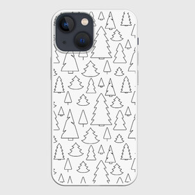 Чехол для iPhone 13 mini с принтом Простые елочки в городе Новоалтайск,  |  | белый | елка | елочка | зима | зимний | простой узор