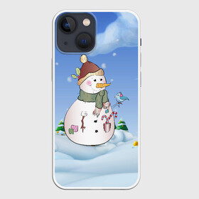 Чехол для iPhone 13 mini с принтом Веселый Снеговичок в городе Новоалтайск,  |  | 2022 | новогодний | новый год | рождество | снег | снеговик