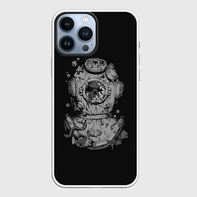 Чехол для iPhone 13 Pro Max с принтом Sea Devil в городе Новоалтайск,  |  | bones | corpse | dead | depth | devil | diver | fish | head | ocean | scuba | sea | skull | spacesuit | water | world | акваланг | вода | глубина | голова | дайвер | дьявол | кости | мертвец | мертвые | мертвый | мировой | море | морской | океан | рыбы | 