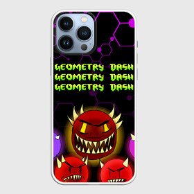 Чехол для iPhone 13 Pro Max с принтом GEOMETRY DASH DEMONS   ДЕМОНЫ в городе Новоалтайск,  |  | 2d игра | demons | geometry dash | mobile game | robtop | space | геометри даш | демоны | космос | кубики | кубы | мобильная игра | неон