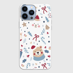Чехол для iPhone 13 Pro Max с принтом Забавный Новый Год в городе Новоалтайск,  |  | Тематика изображения на принте: 2022 | детское | животные | забавный | зверята | лама | медведь | новый год | носки | смешные | узор