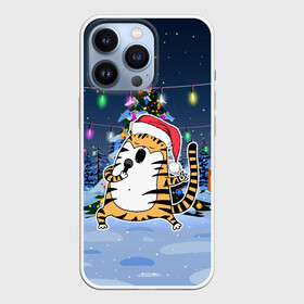 Чехол для iPhone 13 Pro с принтом Тигр поел у елки в городе Новоалтайск,  |  | 2022 | год тигра | новый год | новый год 2022 | символ года | тигр | тигренок | тигрица | тигры