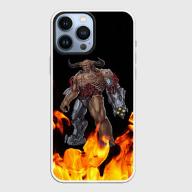 Чехол для iPhone 13 Pro Max с принтом CYBER DEMON | КИБЕР ДЕМОН (+спина) в городе Новоалтайск,  |  | Тематика изображения на принте: cyber demon | cyberdemon | demons | devil | doom | doom eternal | doom slayer | fire | hell | slayer | ад | демон | демоны | дум | кибер демон | кибердемон | огонь