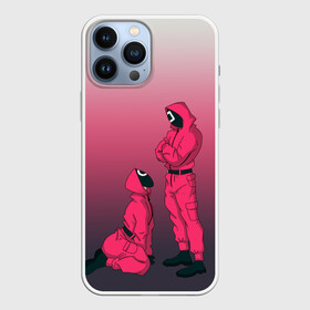 Чехол для iPhone 13 Pro Max с принтом Стражи из игра в кальмара, подчинение круга квадрату в городе Новоалтайск,  |  | Тематика изображения на принте: game | mask face | squid | squid game | боец | игра в кальмара | караул | квадрат | костюм | круг | подчинение | страж | стражник | шутка