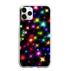 Чехол для iPhone 11 Pro Max матовый с принтом ПРАЗДНИЧНЫЕ ОГОНЬКИ в городе Новоалтайск, Силикон |  | christmas | lights | new year | stars | гирлянда | звезды | зима | новый год | огни | праздник | разноцветные | текстура | яркие