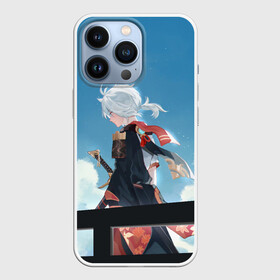 Чехол для iPhone 13 Pro с принтом КАДЗУХА НА ФОНЕ НЕБА в городе Новоалтайск,  |  | Тематика изображения на принте: anemo | anime | game | genshin | impact | kaedehara | kazuha | lumin | paimon | анемо | аниме | геншин | игра | импакт | итэр | кадзуха | казуха | люмин | молитва | паймон | путешественник | тейват