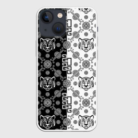 Чехол для iPhone 13 mini с принтом Тигры в китайском стиле (pattern) в городе Новоалтайск,  |  | cat | tiger | год тигра | зверь | кошка | символ года | тигр | хищник