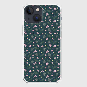 Чехол для iPhone 13 mini с принтом винтажный узор с цветами в городе Новоалтайск,  |  | абстрактный цветочный | винтажный | зеленый | лист | узор | цветок | цветочный
