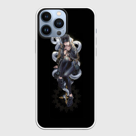 Чехол для iPhone 13 Pro Max с принтом Искусительница в городе Новоалтайск,  |  | Тематика изображения на принте: аниме | девушка | змея | крест | черепа