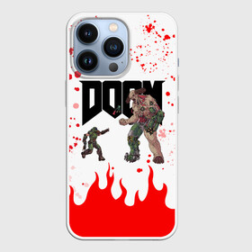 Чехол для iPhone 13 Pro с принтом Doomguy vs Cyberdemon (+спина) в городе Новоалтайск,  |  | Тематика изображения на принте: cyber demon | cyberdemon | demons | devil | doom | doom eternal | doom slayer | doomguy | hell | slayer | ад | демон | демоны | дум | думгай | кибер демон | кибердемон | солдат рока