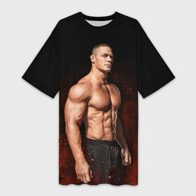 Платье-футболка 3D с принтом John Felix Jr в городе Новоалтайск,  |  | bodybuilding | boxer | cena | hip hop | john cena | rep | rise above hate | superstar | wrestling | wwe | актер | бодибилдер | вве | ввф | джон сина | нво | поднимись над ненавистью | рестлер | рэп | сина | тяжеловес | хип хоп