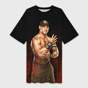 Платье-футболка 3D с принтом Cena Jr в городе Новоалтайск,  |  | bodybuilding | boxer | cena | hip hop | john cena | rep | rise above hate | superstar | wrestling | wwe | актер | бодибилдер | вве | ввф | джон сина | нво | поднимись над ненавистью | рестлер | рэп | сина | тяжеловес | хип хоп