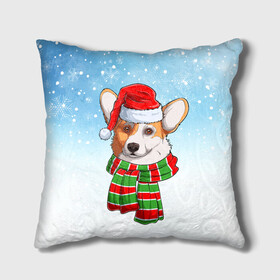Подушка 3D с принтом Новогодний Корги   New Years Corgi в городе Новоалтайск, наволочка – 100% полиэстер, наполнитель – холлофайбер (легкий наполнитель, не вызывает аллергию). | состоит из подушки и наволочки. Наволочка на молнии, легко снимается для стирки | christmas | corgi | dog | santa | дед мороз | елка | зима | корги | новый год | рождество | санта | снег | снегурочка | снежинка | собака | собачка | щенок
