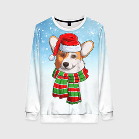 Женский свитшот 3D с принтом Новогодний Корги   New Years Corgi в городе Новоалтайск, 100% полиэстер с мягким внутренним слоем | круглый вырез горловины, мягкая резинка на манжетах и поясе, свободная посадка по фигуре | christmas | corgi | dog | santa | дед мороз | елка | зима | корги | новый год | рождество | санта | снег | снегурочка | снежинка | собака | собачка | щенок