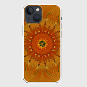 Чехол для iPhone 13 mini с принтом Осеннее солнце. Абстракция. в городе Новоалтайск,  |  | abstraction | autumn | fractal | orange | round | sun | абстракция | круглый | оранжевый | осенний | солнце | фрактал
