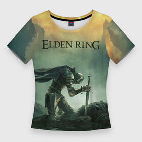 Женская футболка 3D Slim с принтом Elden Ring  Потускневший в городе Новоалтайск,  |  | action rpg | elden ring | lands between | souls | tarnished | великие руны | джордж мартин | древнее кольцо | игра | миядзаки | потускневший | фэнтези
