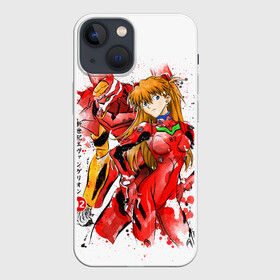 Чехол для iPhone 13 mini с принтом Евангелион   EVA 02 в городе Новоалтайск,  |  | Тематика изображения на принте: anime | eva 02 | neon genesis evangelion | nerv | аска | ева 02 | евангелион | мангa | меха | робот | синдзи икарианиме