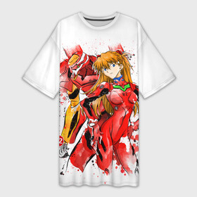 Платье-футболка 3D с принтом Евангелион  EVA 02 в городе Новоалтайск,  |  | anime | eva 02 | neon genesis evangelion | nerv | аска | ева 02 | евангелион | мангa | меха | робот | синдзи икарианиме