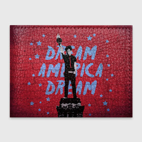 Обложка для студенческого билета с принтом Dream America dream в городе Новоалтайск, натуральная кожа | Размер: 11*8 см; Печать на всей внешней стороне | Тематика изображения на принте: alternative | green day | greenday | music | punk | punkrock | rock | альтернатива | грин дэй | гриндэй | музыка | панк | панкрок | рок