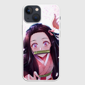 Чехол для iPhone 13 mini с принтом Незуко Камадо | Nezuko в городе Новоалтайск,  |  | anime | demon slayer | kimetsu no yaiba | nezuko | аниме | камадо | клинок | клинок рассекающий демонов | манга | незуко | незуко камадо | рассекающий демонов