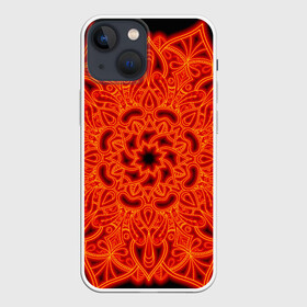 Чехол для iPhone 13 mini с принтом Огненная мандала в городе Новоалтайск,  |  | Тематика изображения на принте: абстрактный | абстракция | антистресс | ловец снов | медитативный | медитация | орнамент | плетение | радиальная | узор | этнический