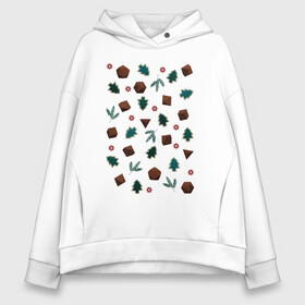 Женское худи Oversize хлопок с принтом Новогодние сладости   Молочный шоколад с зелёной глазурью в городе Новоалтайск, френч-терри — 70% хлопок, 30% полиэстер. Мягкий теплый начес внутри —100% хлопок | боковые карманы, эластичные манжеты и нижняя кромка, капюшон на магнитной кнопке | dices | dnd | dungeons and dragons | днд | игра | кубик | подарок | пряники | сладости | хвоя | цветы | шоколад