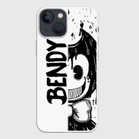 Чехол для iPhone 13 mini с принтом BENDY   БЕНДИ БРЫЗГИ КРАСКИ в городе Новоалтайск,  |  | bendy | bendy and the ink machine | tegunvteg | бенди | бени | бенни | брызги | бэнди | детская | детям | игра | компьютерная игра | краска | машина | ужастик | чернила | чернильная