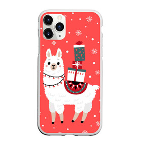 Чехол для iPhone 11 Pro матовый с принтом Лама. Новый год в городе Новоалтайск, Силикон |  | Тематика изображения на принте: 2022 | christmas | llama | new year | альпака | животные | звери | зверюшки | кавай | лама | милота | милый | нг | новогодний | новый год | рождество