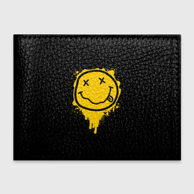 Обложка для студенческого билета с принтом NIRVANA LOGO SMILE, БРЫЗГИ КРАСОК в городе Новоалтайск, натуральная кожа | Размер: 11*8 см; Печать на всей внешней стороне | Тематика изображения на принте: band | cobain | face | kurt | logo | music | nirvana | rock | rocknroll | группа | кобейн | курт | лого | логотип | музыка | музыкальная | нирвана | рожица | рок | рокнролл | символ