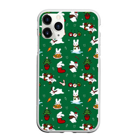 Чехол для iPhone 11 Pro Max матовый с принтом Новогодний паттерн с зайчиками в городе Новоалтайск, Силикон |  | Тематика изображения на принте: 2022 | christmas | new year | животные | зайчик | заяц | звери | зверюшки | кавай | милота | милый | нг | новогодний | новый год | паттерн | рождество