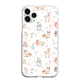 Чехол для iPhone 11 Pro Max матовый с принтом Паттерн с оленями и медведями в городе Новоалтайск, Силикон |  | Тематика изображения на принте: 2022 | christmas | new year | животные | звери | зверюшки | кавай | медведь | медвежата | милота | милый | нг | новогодний | новый год | олени | олень | рождество