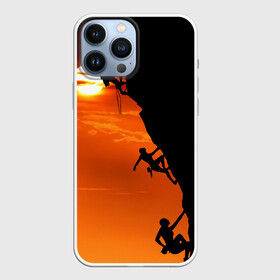 Чехол для iPhone 13 Pro Max с принтом СКАЛОЛАЗЫ В ЗАКАТЕ в городе Новоалтайск,  |  | mounting | shadow | sun | альпинизм | горы | закат | природа | скалолаз | солнце | спорт | тень