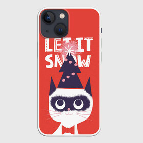 Чехол для iPhone 13 mini с принтом Котик. Новый год в городе Новоалтайск,  |  | 2022 | christmas | new year | животные | звери | зверюшки | кавай | милота | милый | нг | новогодний | новый год | рождество