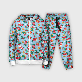 Детский костюм 3D с принтом Christmas Background в городе Новоалтайск,  |  | christmas | christmas background | holiday | new year | socks | toys | игрушки | новогодний фон | новый год | носки | праздник | рождество