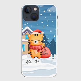 Чехол для iPhone 13 mini с принтом Тигренок новый год в городе Новоалтайск,  |  | 2022 | год тигра | новый год | новый год 2022 | символ года | тигр | тигренок | тигрица | тигры