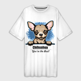 Платье-футболка 3D с принтом Собачка Чихуахуа в городе Новоалтайск,  |  | animal | chihuahua | dog | год собаки | друг человека | животное | зверь | карликовая собачка | карманная собачка | кинолог | маленькая собака | пёс | пёсик | собака чихуахуа | собаковод | четвероногий