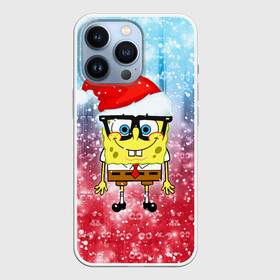 Чехол для iPhone 13 Pro с принтом Новогодний Спанч Боб в городе Новоалтайск,  |  | sponge bob | spongebob | губка боб | квадратные штаны | мультфильм | новый год | рождество | санта | сквэр пэнтс | снег | снежинка | спанч боб
