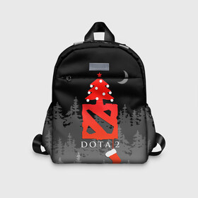 Детский рюкзак 3D с принтом Dota 2  С Новым годом в городе Новоалтайск, 100% полиэстер | лямки с регулируемой длиной, сверху петелька, чтобы рюкзак можно было повесить на вешалку. Основное отделение закрывается на молнию, как и внешний карман. Внутри дополнительный карман. По бокам два дополнительных кармашка | christmas | dota 2 | fir forest | happy new year | logo | moon | multiplayer | night | pc game | tree with balls | ёлка с шариками | еловый лес | компьютерная игра | логотип | луна | многопользовательская | ночь | рождество | с новым годом
