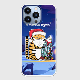 Чехол для iPhone 13 Pro с принтом Тигр с огромной рыбой в городе Новоалтайск,  |  | 2022 | год тигра | новый год | новый год 2022 | символ года | тигр | тигренок | тигрица | тигры