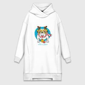 Платье-худи хлопок с принтом Let it Snow в городе Новоалтайск,  |  | art | bulldog | christmas | dog | doggie | gifts | new year | snow | xmas | арт | бульдог | новый год | пёс | пёсик | подарки | рождество | снег | собака | собака в очках