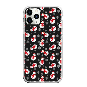 Чехол для iPhone 11 Pro Max матовый с принтом Snowmen в городе Новоалтайск, Силикон |  | Тематика изображения на принте: background | christmas | new year | pattern | snow | snowman | texture | winter | xmas | новый год | рождество | снег | снеговик | снежинки | текстура | фон