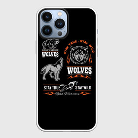 Чехол для iPhone 13 Pro Max с принтом Wolves в городе Новоалтайск,  |  | Тематика изображения на принте: gray wolf | predator | the beast | volkolak | wolf | wolfhound | волк | волкодав | волколак | волчара | вурдалак | зверь | зов волка | морской волк | оборотень | оскал | рисунок волка | санитар леса | серый волк | хищник