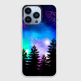 Чехол для iPhone 13 Pro с принтом Космический лес, елки и звезды в городе Новоалтайск,  |  | Тематика изображения на принте: forest | galaxy | neon | neon space | night | space | stars | sunset | trees | вселенная | галактика | деревья | ёлка | елки | закат | звезды | звезды космос | космические краски | космос | красочный | лес | неон | неоновый космос