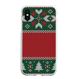 Чехол для iPhone XS Max матовый с принтом Knitted Christmas Pattern в городе Новоалтайск, Силикон | Область печати: задняя сторона чехла, без боковых панелей | background | christmas | holiday | knitted | knitted pattern | pattern | trees | winter | вязаный | вязаный узор | елки | зима | праздник | рождество | узор | фон