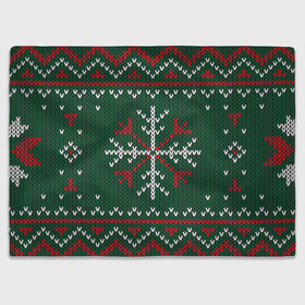 Плед 3D с принтом Knitted Snowflake Pattern в городе Новоалтайск, 100% полиэстер | закругленные углы, все края обработаны. Ткань не мнется и не растягивается | background | christmas | holiday | knitted pattern | pattern | snowflakes | trees | winter | вязаный узор | елки | зима | праздник | рождество | снежинки | узор | фон