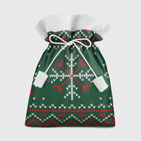 Подарочный 3D мешок с принтом Knitted Snowflake Pattern в городе Новоалтайск, 100% полиэстер | Размер: 29*39 см | background | christmas | holiday | knitted pattern | pattern | snowflakes | trees | winter | вязаный узор | елки | зима | праздник | рождество | снежинки | узор | фон