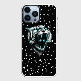 Чехол для iPhone 13 Pro Max с принтом Личина Тигра в городе Новоалтайск,  |  | blue | christmas | eyes | face | glow | mask | muzzle | new | snow | symbol | tiger | winter | year | глаза | год | года | зима | лицо | личина | маска | нового | новый | рождество | свечение | символ | синее | снег | тигр | тигра