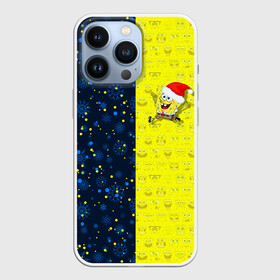 Чехол для iPhone 13 Pro с принтом Новогодний Губка Боб в городе Новоалтайск,  |  | christmas | santa | sponge bob | spongebob | губка боб | дед мороз | зима | квадратные штаны | мультфильм | новый год | рождество | санта | сквэр пэнтс | снег | снежинка | спанч боб